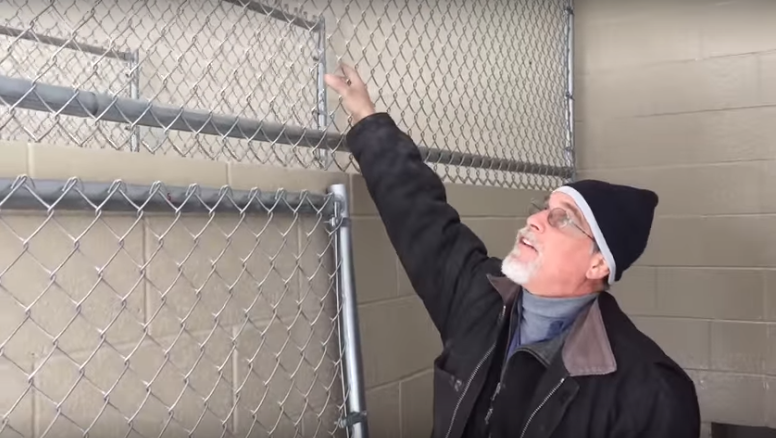 Adding chain link fabric to kennel framing