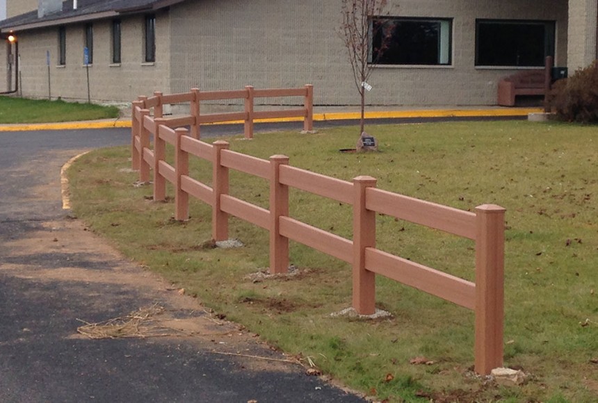 vinyl fence at Bark River Township Hall