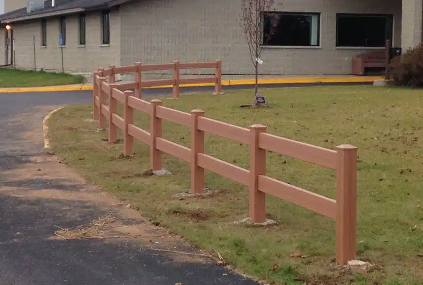 vinyl fence at Bark River Township Hall