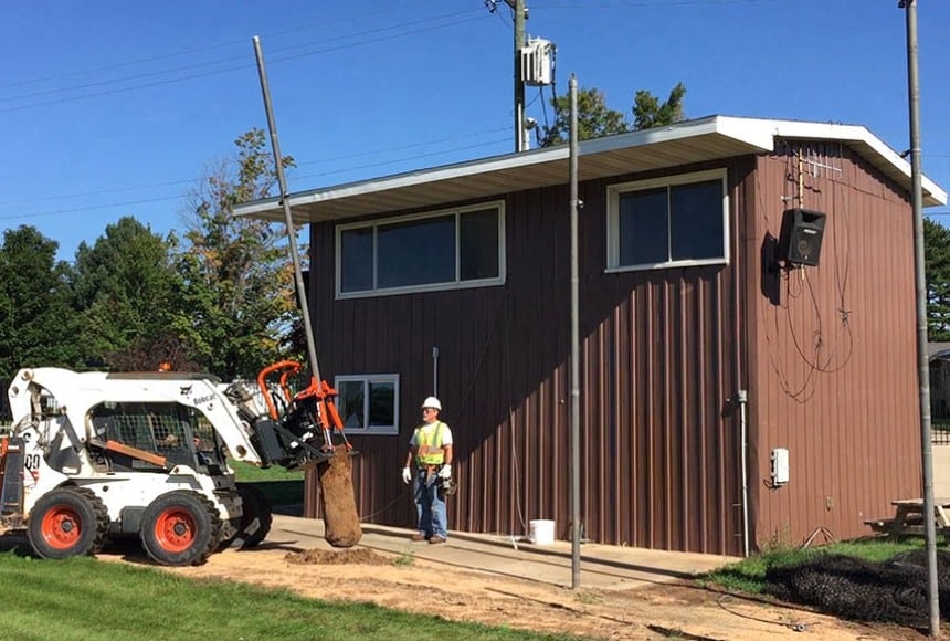 Backstop Post Installation in Escanaba