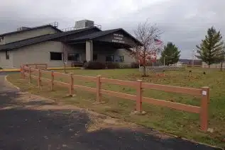 vinyl fence at Bark River Township Hall