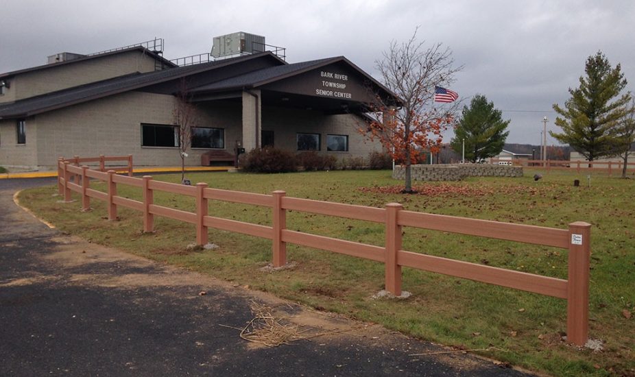 vinyl fence at Bark River Township Hall