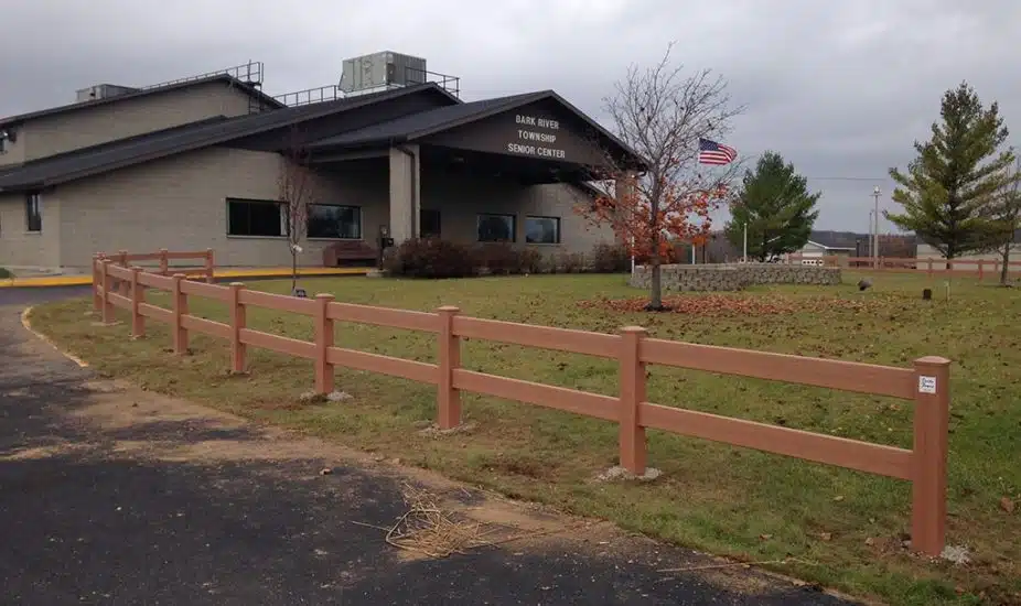 vinyl fence at Bark River Township Hall