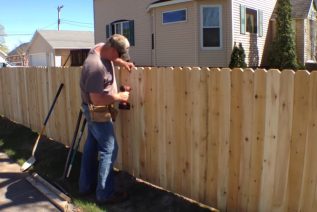 installing wooden fence