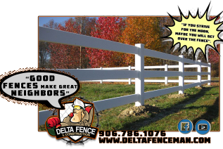 Three-Rail post fence vinyl