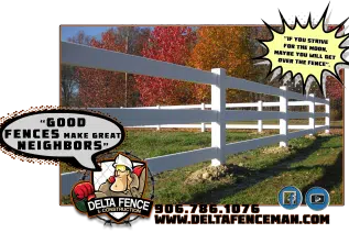Three-Rail post fence vinyl
