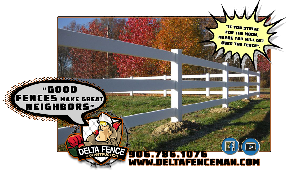 Three-Rail post fence vinyl