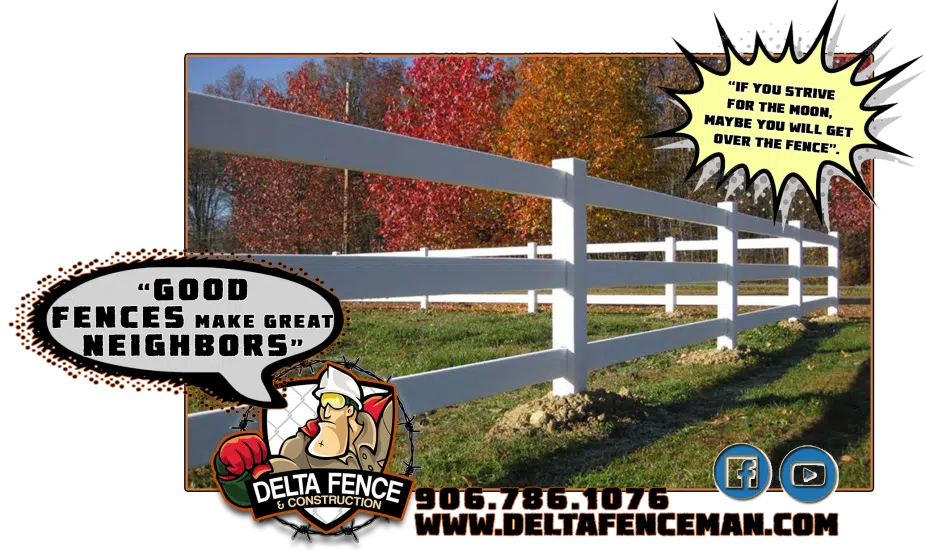 Three-Rail post fence vinyl